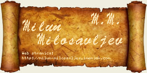 Milun Milosavljev vizit kartica